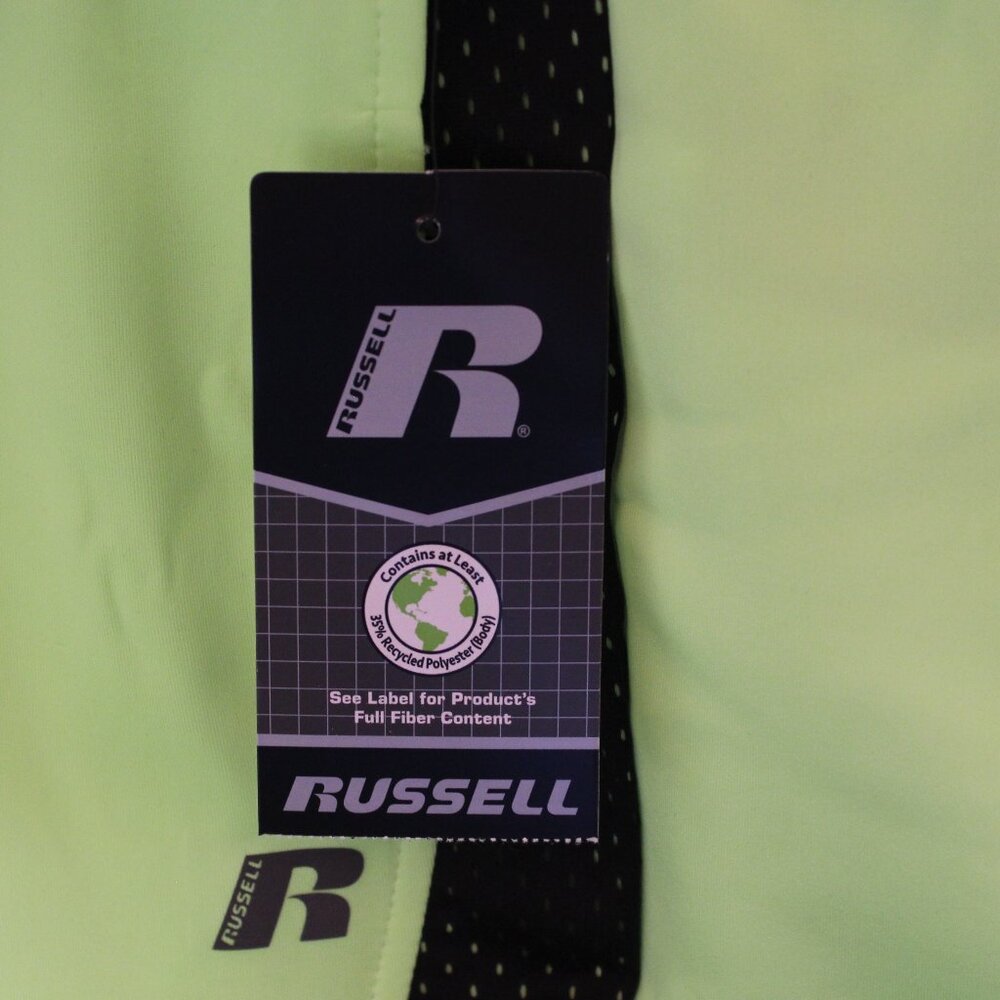 NWT Russell Boys Athletic Dri-Power 360 Shorts Pockets Bright Green Size 10/12